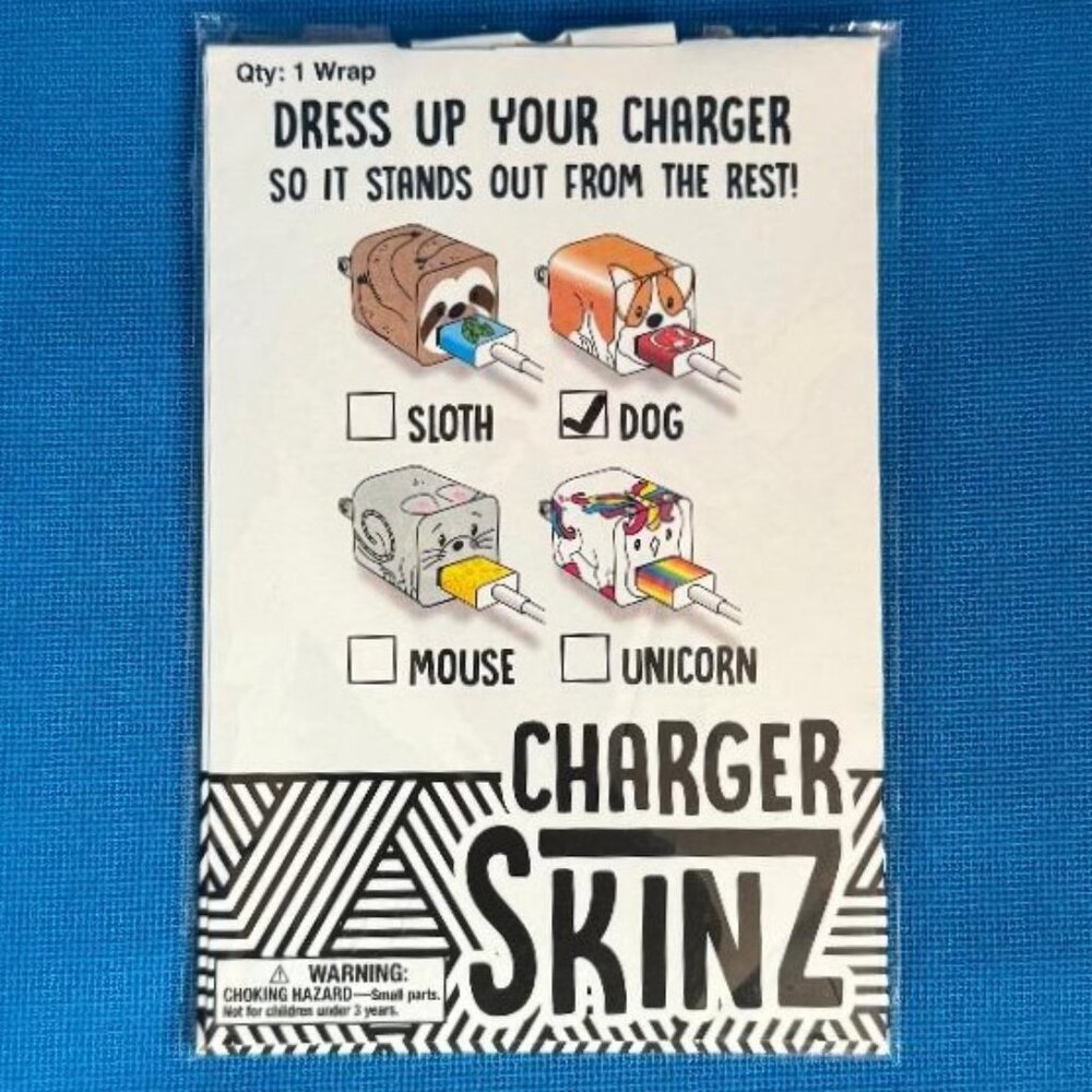 NEW ~ CHARGER SKINZ ~ DOG CHARGER USB WRAP STICKER ( ADORABLE CORGI TYPE DOG )